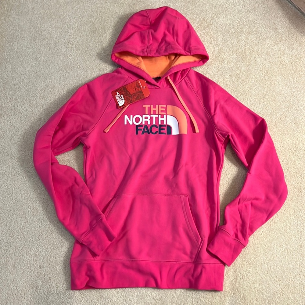 Pink The North Face Hoodie with Logo in Center, Womens Medium, NWT